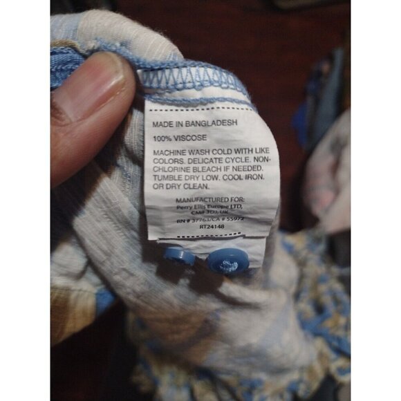 Cubavera Shirt Mens 3X Blue Floral Hawaiian Button Up Short Sleeve Viscose - Picture 10 of 12